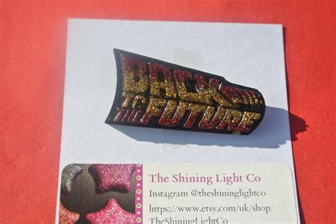 Handmade Back To The Future Resin Glitter Pin Etsy Glitter Pin