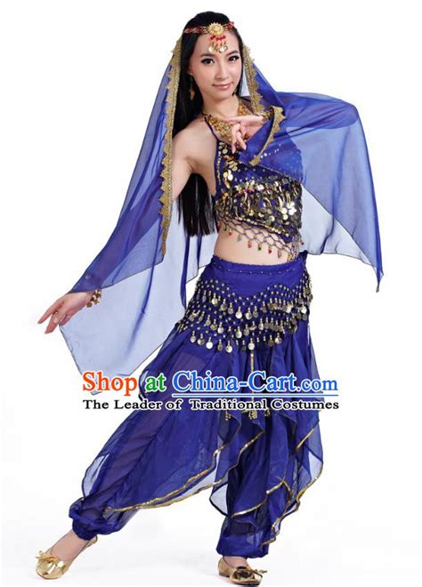 Indian Belly Dance Costume Oriental Dance Blue Dress India Raks Sharki Bollywood Dance Clothing
