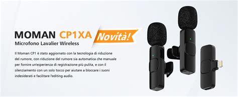 Moman Microfono Lavalier Wireless Cp X A Ghz Tx Mic Senza Fili