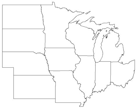 Midwest State Map Blank Allina Madeline