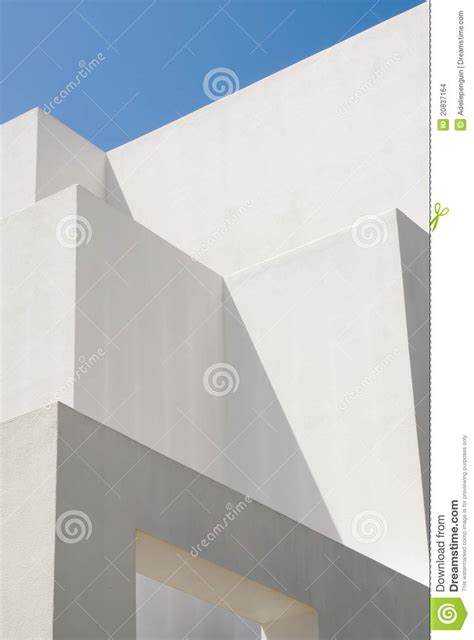 White Modern Building With Abstract Patterns Stock Photo Image Of