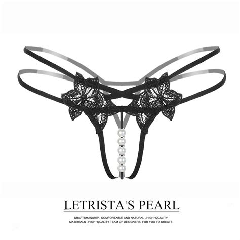 women sexy g string lace chic lingerie pearl thongs