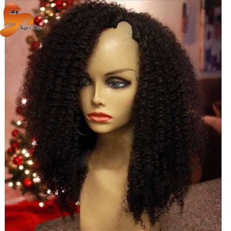 Cheap Afro Kinky Curly U Part Human Hair Wigs For Black Women Brazilian