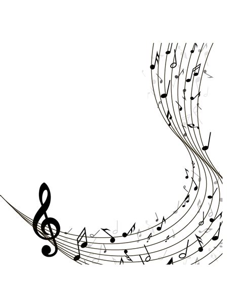 Musical Note Staff Black Stave With Musical Notes Vector Material Png