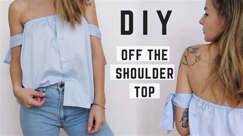 Diy Off The Shoulder Shirt Mens Shirt Refashion Owlipop Youtube