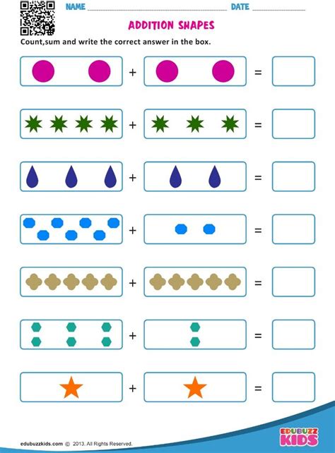 Addition Shapes Kindergarten Math Addition Math Addition Shapes