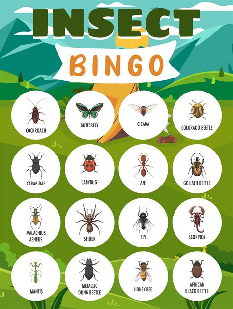 Bug Bingo Game 6 Free Pdf Printables Printablee