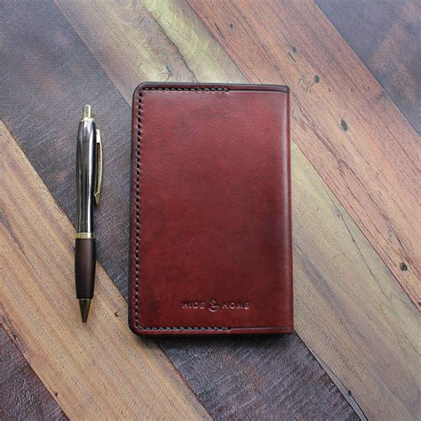 Slim Pocket Leather Notebook Cover By Hide And Home