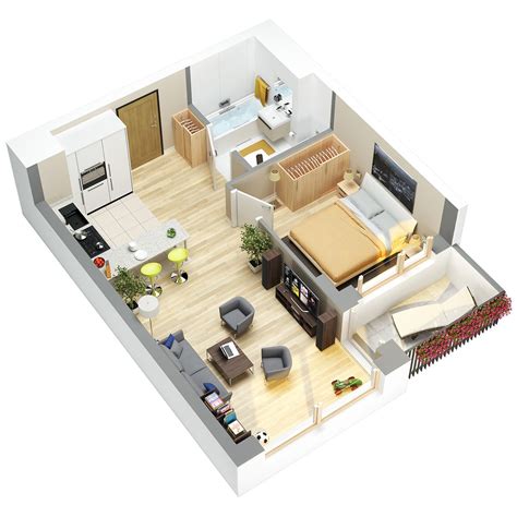 3d Floor Plans Of Flats Studio Apartment Floor Plans Small House
