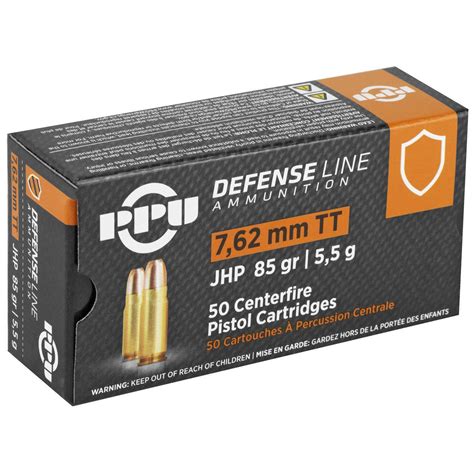 Ppu Ppd7t Defense 762x25mm Tokarev 85 Gr Jacketed Hollow Point Jhp