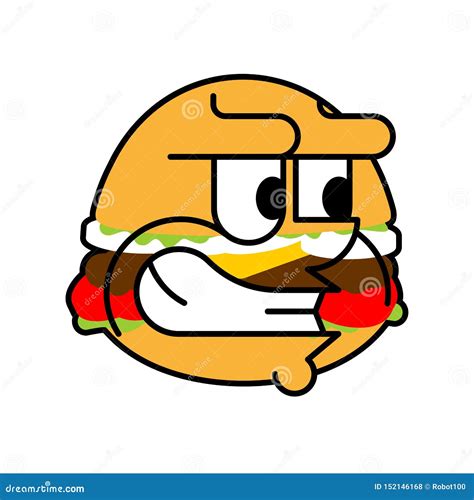 Angry Burger Evil Hamburger Isolated Fasrfood Vector Illustration