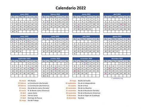 Calendario De Mexico Del 2022 Con Los Dias Festivos Wikidatesorg Images