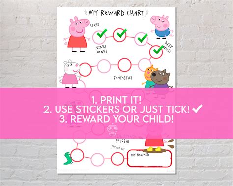 Peppa Pig Reward Chart For Kids Behaviour Chart Printable Etsy