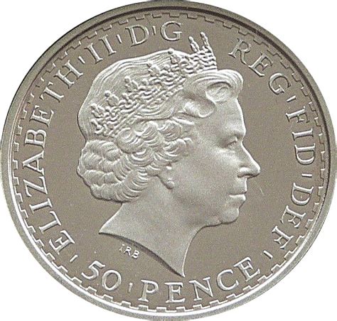 50 Pence Elizabeth Ii 4th Portrait ¼ Oz Fine Silver Royaume Uni