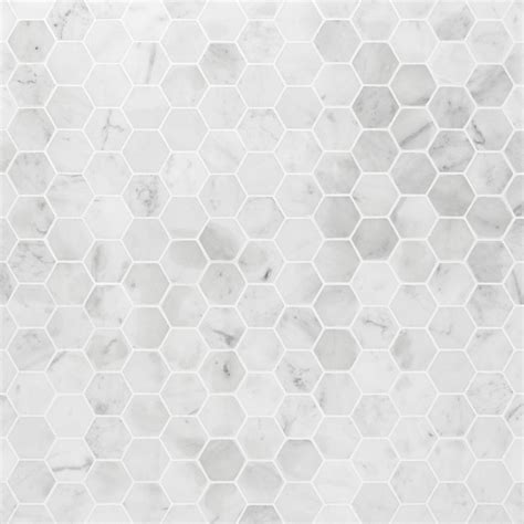 Carrara Marble Mosaic Tile 2 White Hexagon