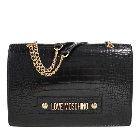 Love Moschino Borsa Big Logo Croco Pu Marrone Crossbody Bag Fashionette