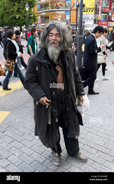 Homeless Man In Shibuya Tokyo Japan Stock Photo Alamy