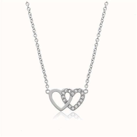 Olivia Burton Classic Heart Cubic Zirconia Necklace And Bracelet Set