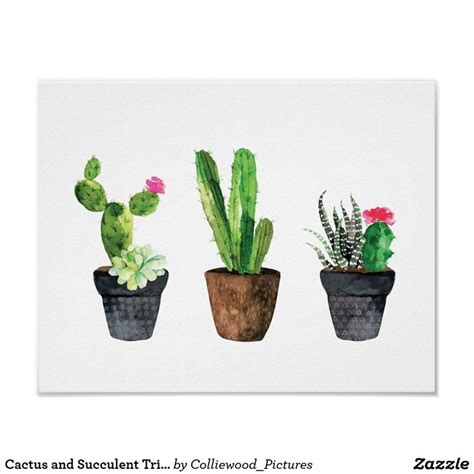 Watercolor Succulents Watercolor Cactus Cacti And Succulents Cactus