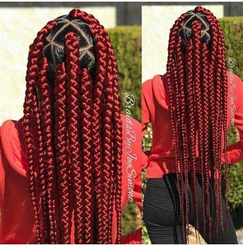 French braid suits best on unwashed hair or messy hair. Ghanaian hairstyles on Instagram: "Gorgeous red braids ...