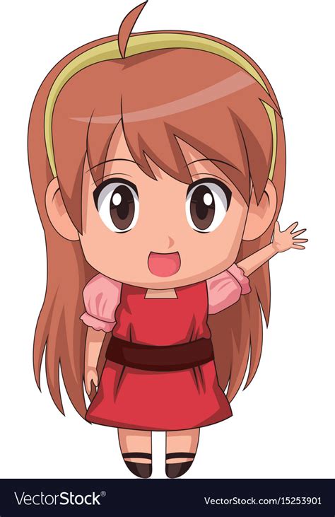 Brown Hair Cute Anime Chibi Girl