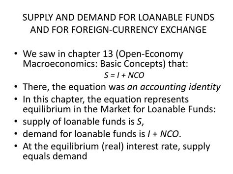 The market for loanable funds. PPT - A Macroeconomic Theory of the Open Economy ...