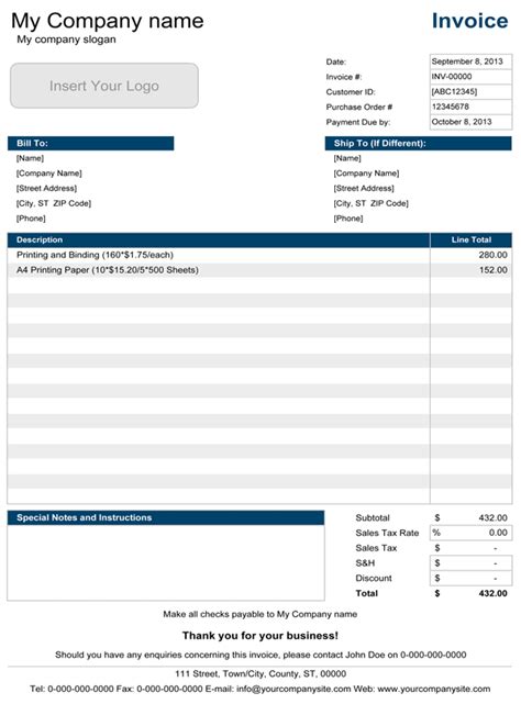 Basic Invoice Simple Invoice Template For Excel