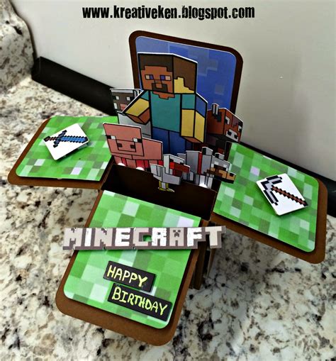 Minecraft Birthday Card Kens Kreations