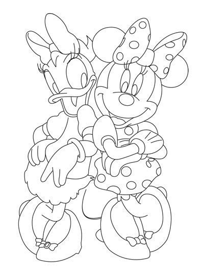 Coloriage Minnie Et Daisy Au Printemps Disney Junior France