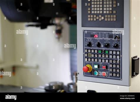 Control Panel Of Cnc Milling Machining Center Selective Focus Stock