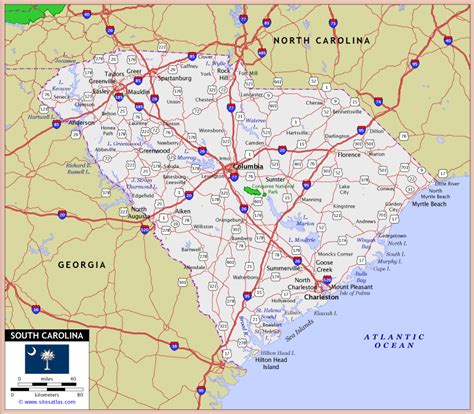 South Carolina Town Map
