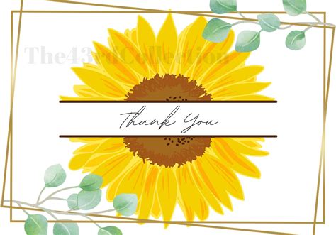 Sunflower Bridal Shower Invitation Thank You Card Digital Etsy