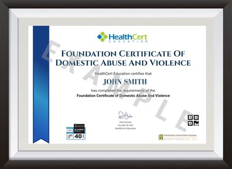 Foundation Certificate Of Domestic Abuse And Violence