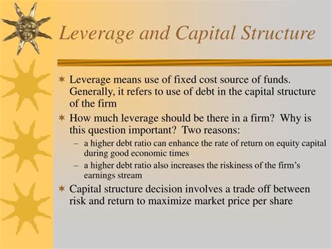 PPT Capital Structure Decisions Chapter And PowerPoint Presentation ID