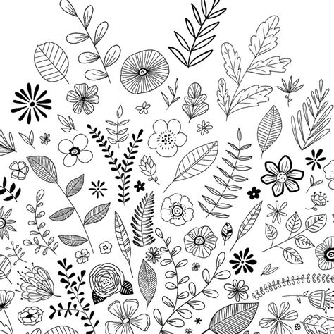 Floral Doodles Patterns — Картинки и Рисунки