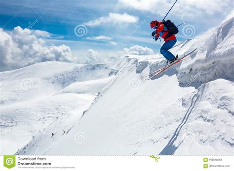 Good Skiing In The Snowy Mountains Stock Image Image Of Powder Blue