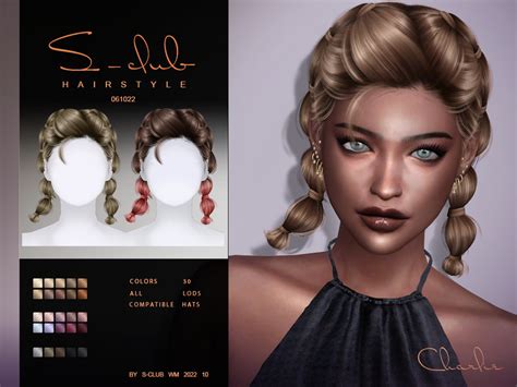 The Sims Resource Double Braid Hairstyle Charlie061022