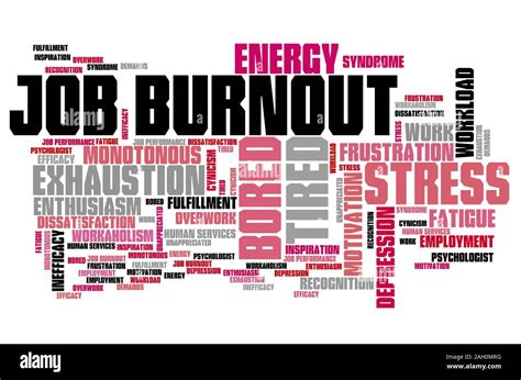 Job burnout - career stress and frustration. Employment word cloud