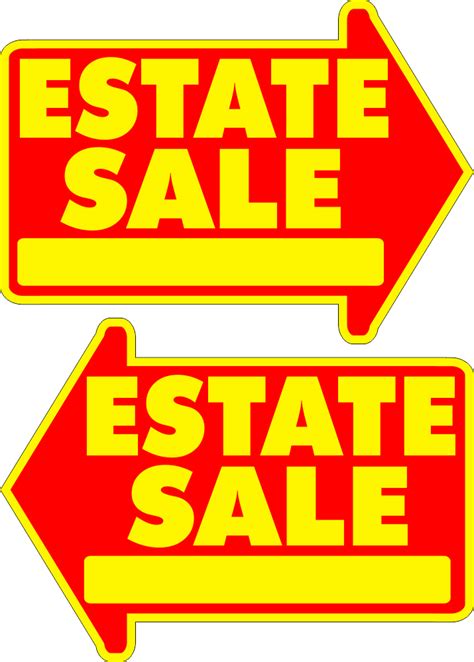 Estate Sale Yard Sign Large Yellow FREE SHIPPING