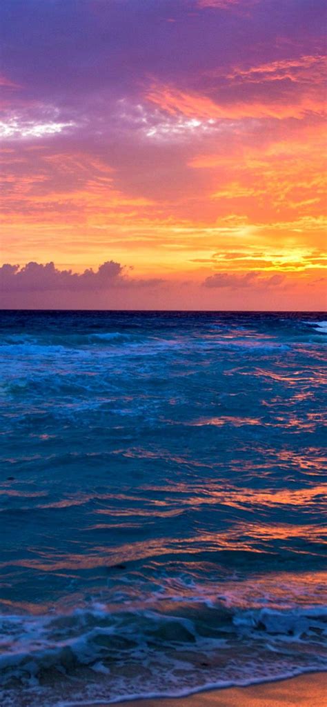 Iphone Wallpaper Sea Surf Sunrise Waves Sand Ocean Beach Wallpaper Hd