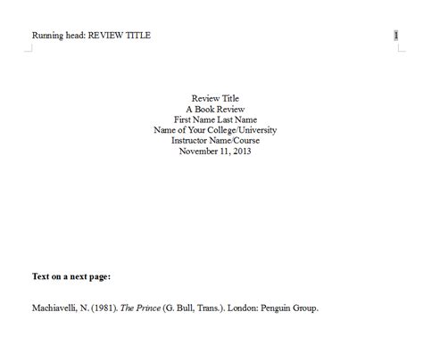 Formatting A Title Page Apa Resume Format