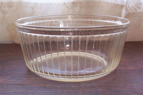 Vintage Pyrex Ribbed Clear Glass Bowl Etsy Pyrex Vintage Glass