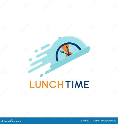 Creative Lunch Time Logo Design Vector Art Logo Stock Illustration