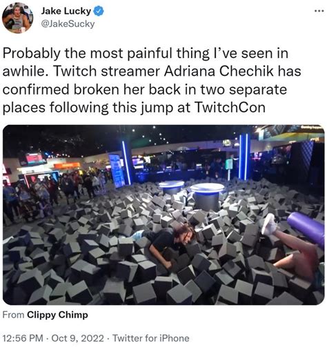 Twitch Streamer Adriana Chechik Has Confirmed Broken Her Back In Two Separate Places Following