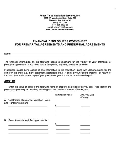 Prenuptial Agreement Samples Forms Template Lab