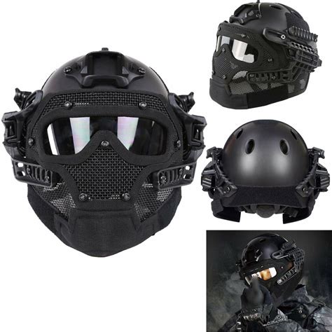 Pj type tactical fast helmet full face mask goggles game airsoft paintball guard. 2in1 Tactical Airsoft Paintball Fast Helmet Protective W ...