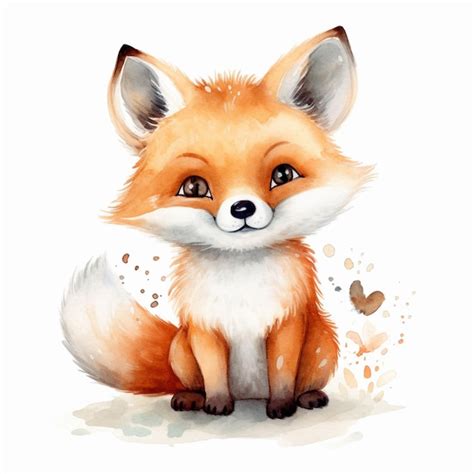 Premium Ai Image There Is A Watercolor Painting Of A Fox Sitting On