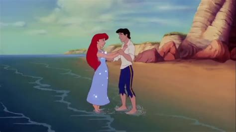 the little mermaid ariel and eric kiss