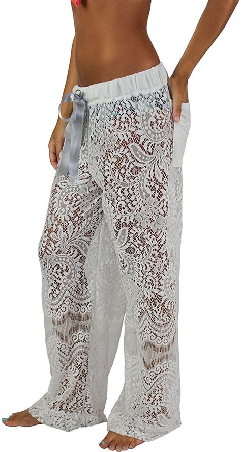 Soft And Sexy Ivory Lace Lounge Pantsbathing Suit Cover Up At Amazon