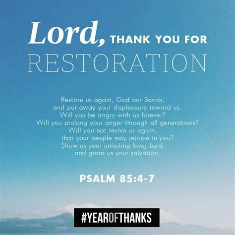 Restoration Prayer Bible Psalms God The Father Faith Inspiration